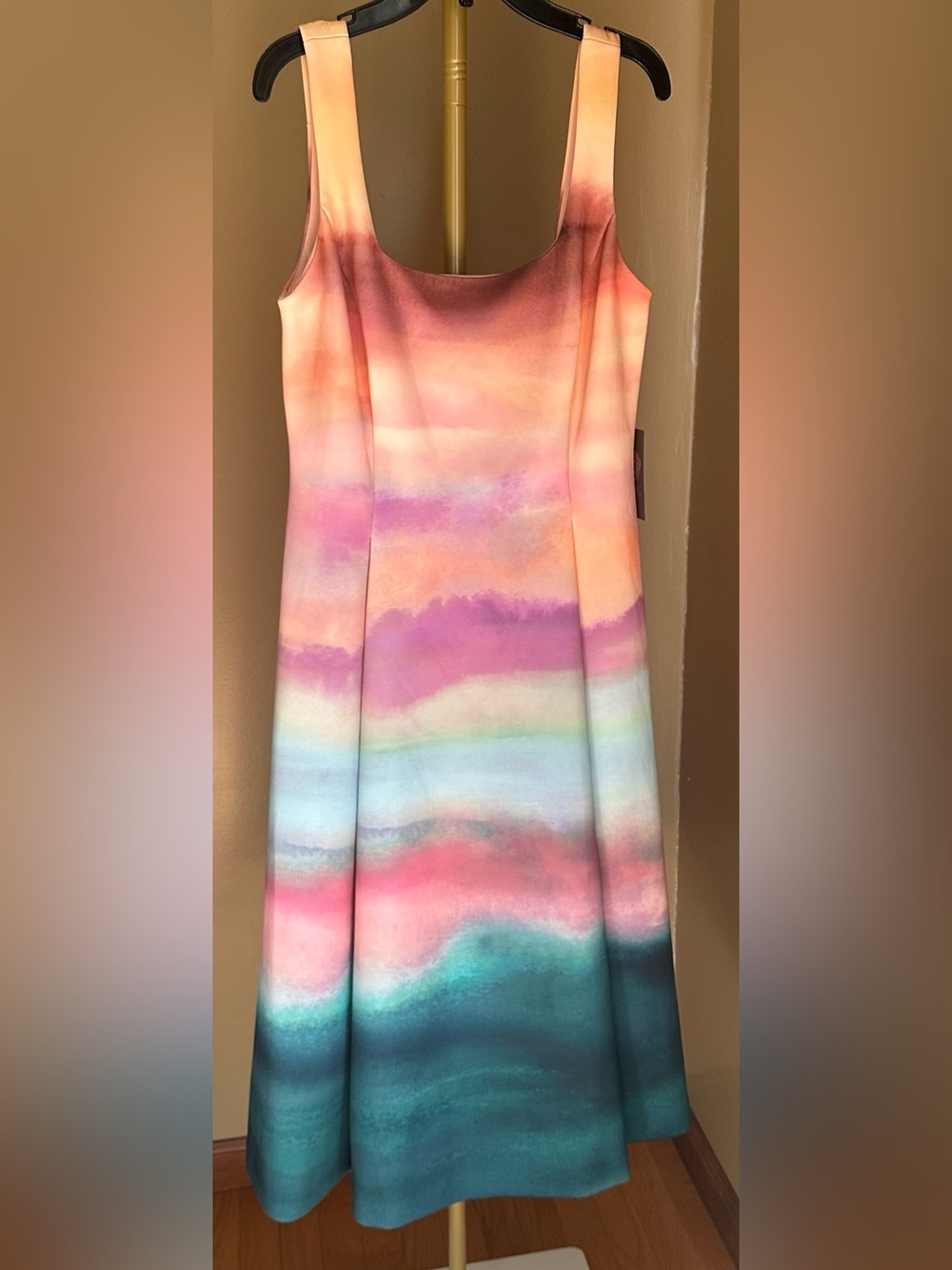 Vince Camuto Pastel Ombre Midi Dress in Peach, Pink, Lavender, Mint, Teal